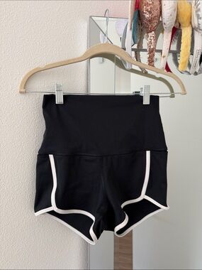 FP Movement High-Waist Contrast Trim Black Athletic Shorts Size S